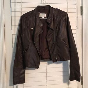 Brown faux leather jacket